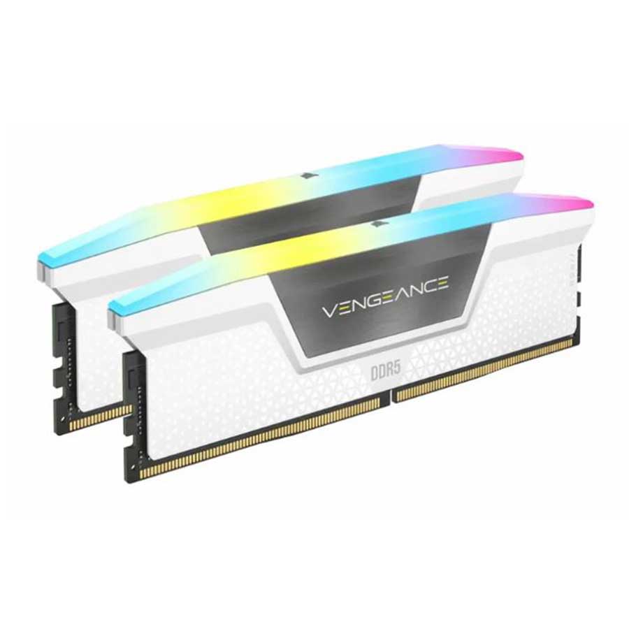 رم کورسیر مدل VENGEANCE RGB 32GB Dual 5200MHz CL36 DDR5 White 